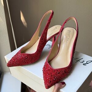 Betsey Johnson Mya Red Slingback Heels 6.5